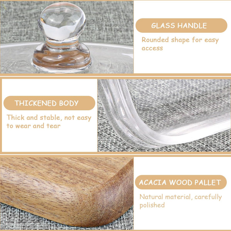 Glass Butter Dish with Lid Clear Glass Butter Keeper Container for Butter