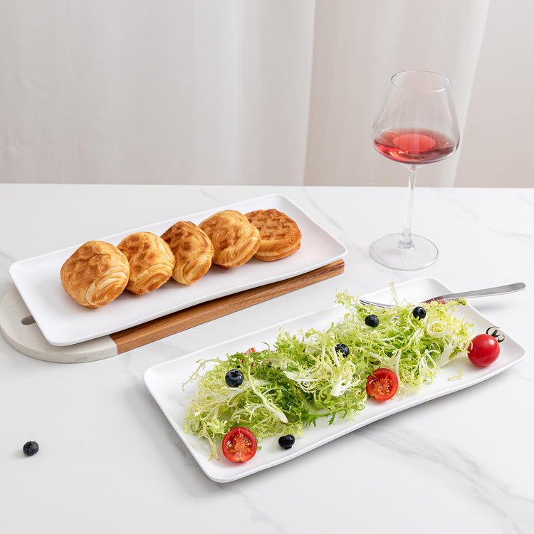 White Melamine Rectangular Serving Platter (4 Count)