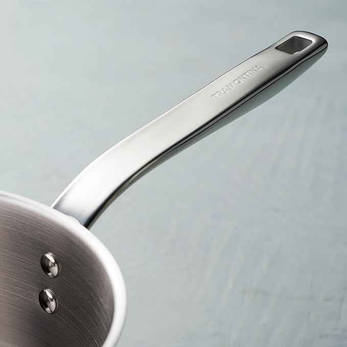 Tramontina Tempo Tri-Ply Base Stainless Steel 4-Quart Sauce Pan with Glass Lid, Induction-Ready Saucepan, Oven-Safe, Dishwasher-Safe