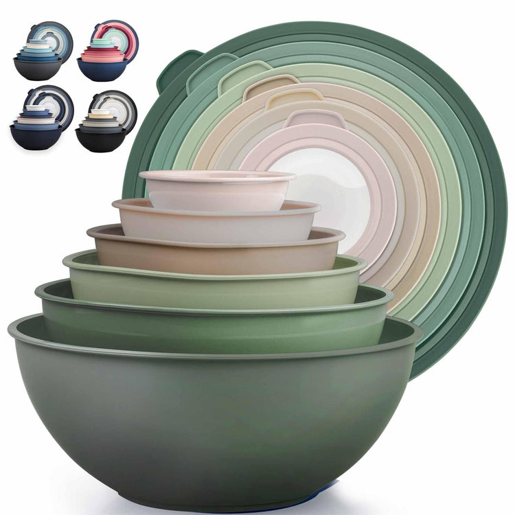 12 Piece Plastic Mixing Bowls with Leak (452.48 Count)