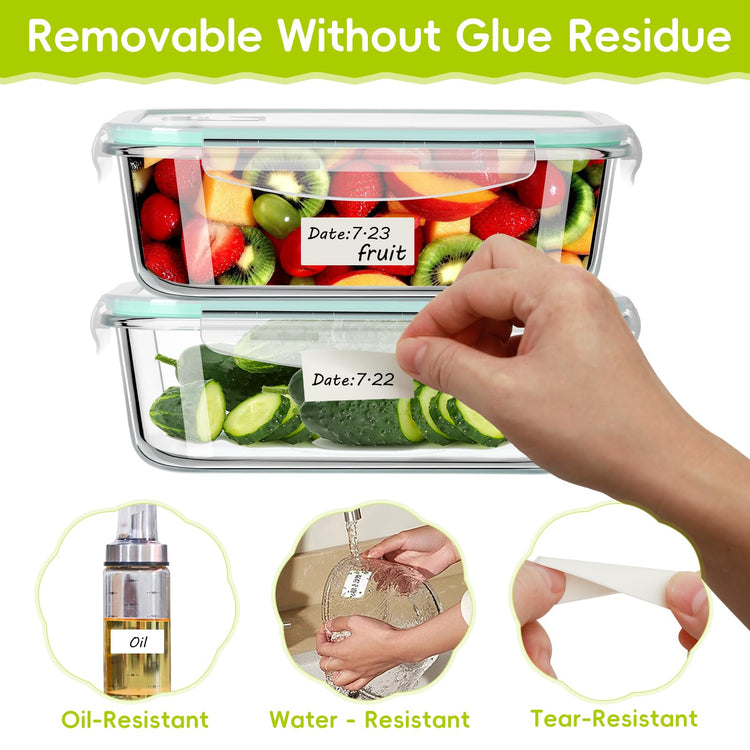 1200 Blank Removable Freezer Labels Water Oil Resistant with Perforation Line for Easy Distribution and Use (1200 Count)