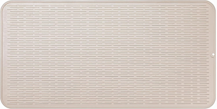 Silicone Dish Drying Mat for Multiple Usage,Easy clean,Eco-friendly,Heat-resistant Silicone Mat for Kitchen Counter or Sink,Refrigerator or Drawer Liner Tapioca 5XL 36inches x 18inches