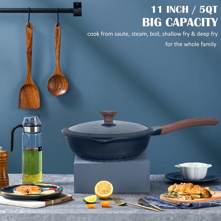 Nonstick Deep Frying Pan Skillet with Lid