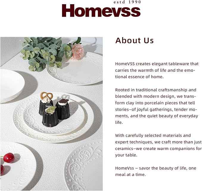 HomeVss, New Bone China Embossed Italy Countryside 18pc Dinnerware Set