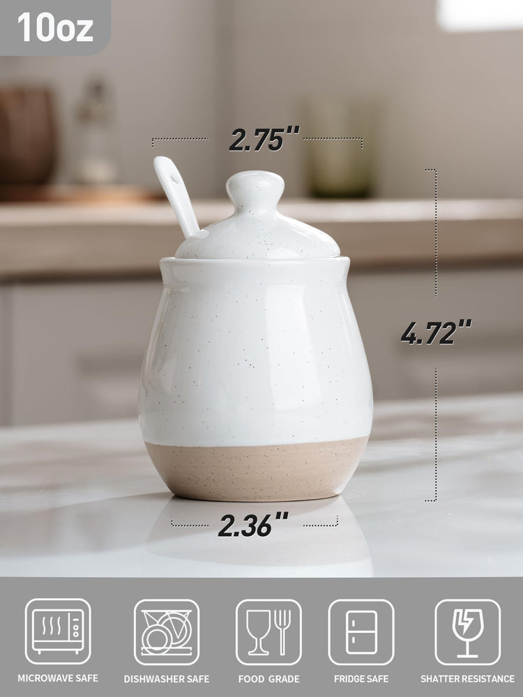 10oz Sugar Bowl with Lid and Spoon