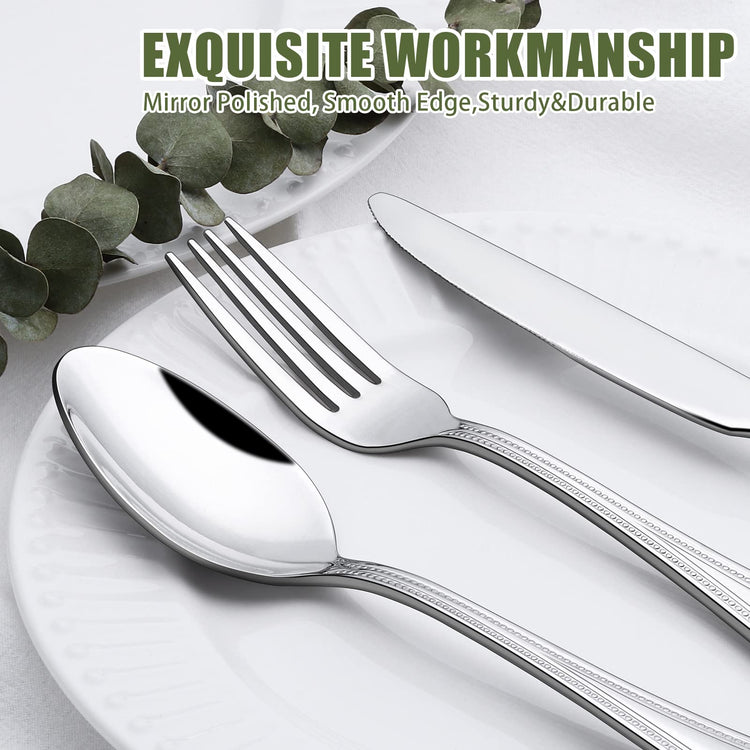 40 Piece Silverware Set for 8