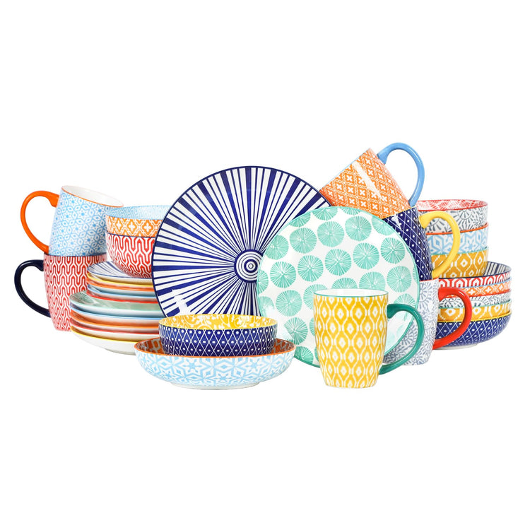 30 Pieces Ceramic Dinnerware Sets for 6