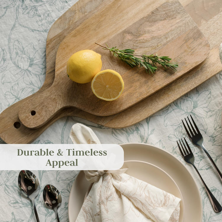 Wood Cutting Board 24x13 Handmade Serving & Chopping Board Paddle with Handle, Premium Home Decor Wooden Cutting Boards for Kitchen Display & Chopping, Light Wood