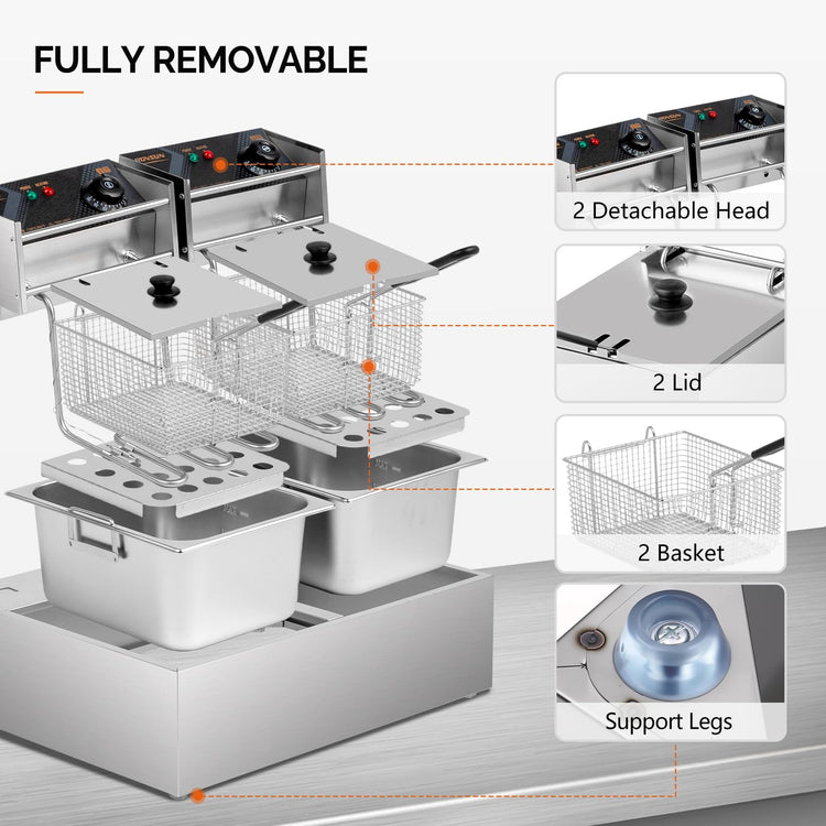 22.8QT 21.6L Electric Deep Fryer