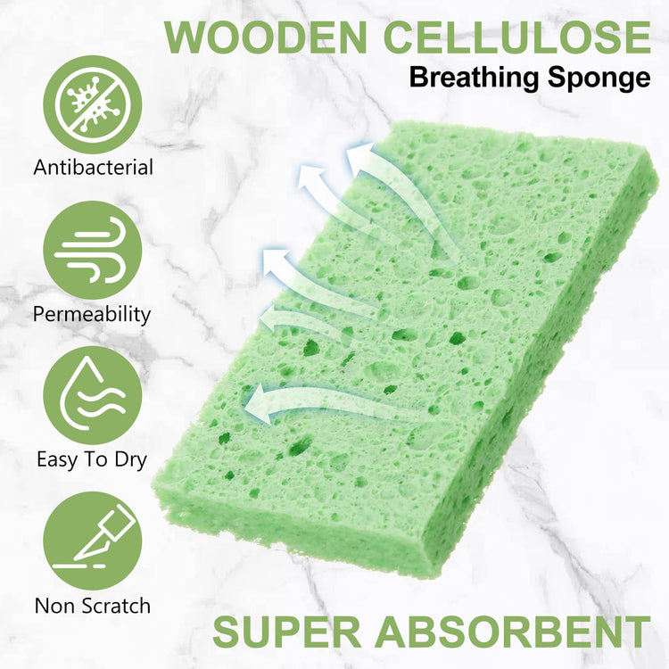 100 Pieces Compressed Wood Pulp Dish Sponges for Kitchen (100 Count)