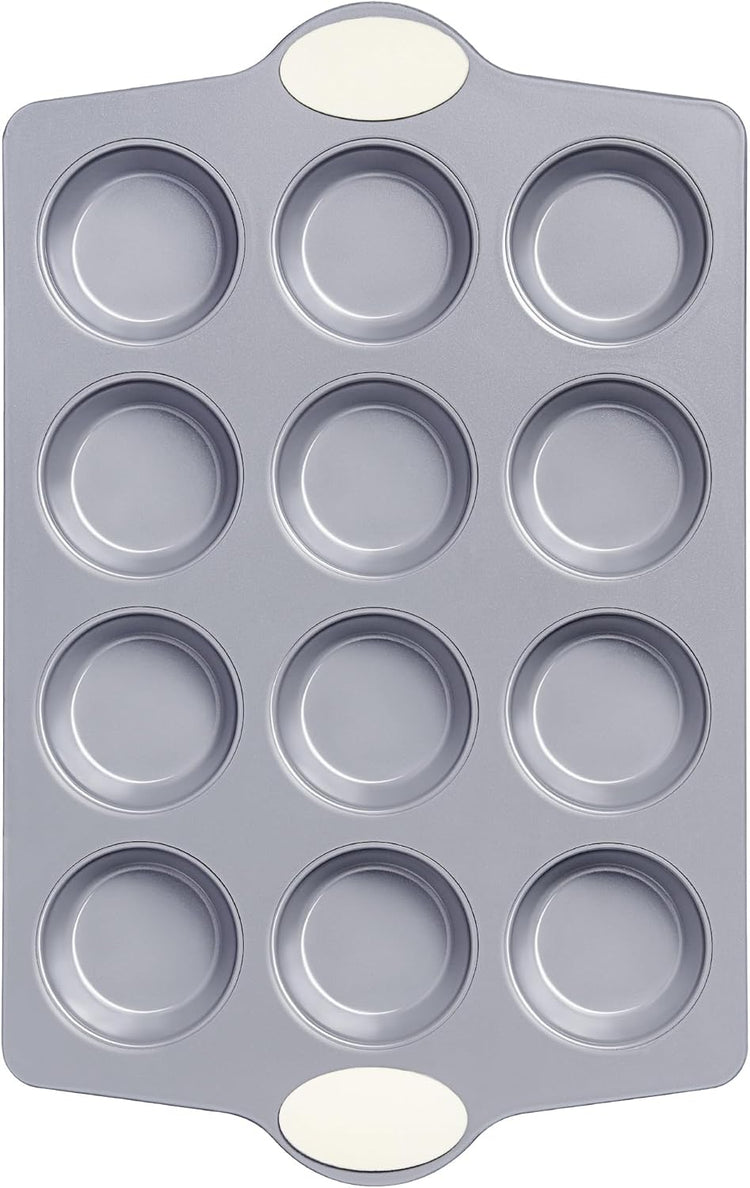 Ceramic Muffin Pan,12-Cup Nonstick Aluminized Steel Cupcake Pans, Healthy Non-Toxic Ceramic Coating Muffin Tin, 1 Pack Cup Cake Pans for Baking Cream