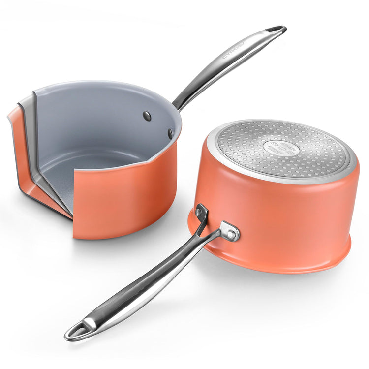 2.0 Quart Stainless Steel Pot Saucepan with Glass Strainer Lid