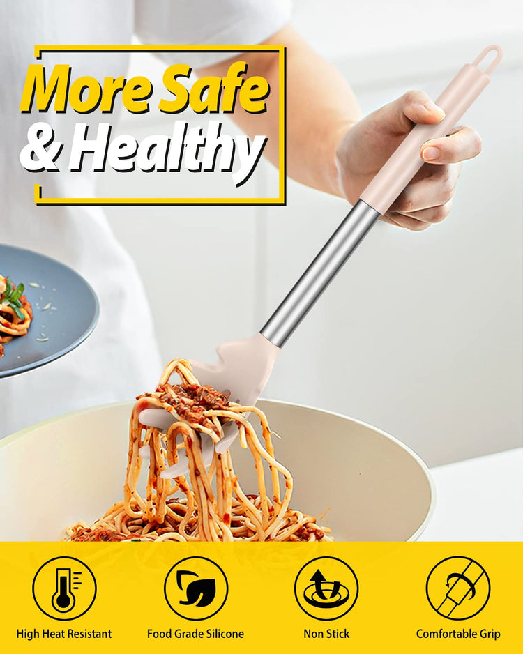 Silicone Pasta Fork and Ladle Spoon Set (2 Count)