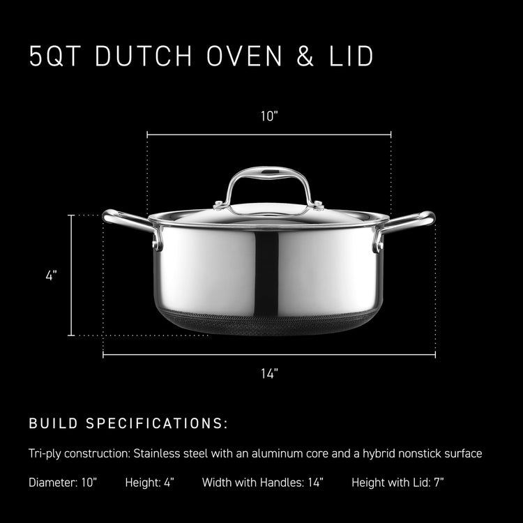 5QT Hybrid Nonstick Braiser Dutch Oven with Lid