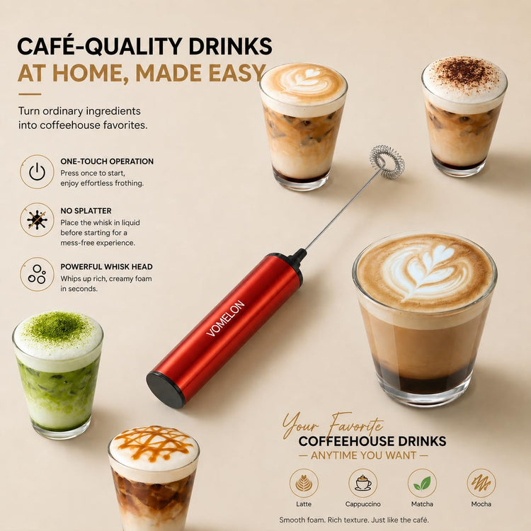 Milk Frother Rechargeable Battery Operated Frother for Coffee