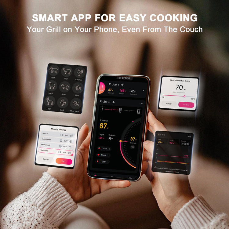 Wireless Meat Thermometer with Smart Timer & APP Alerts