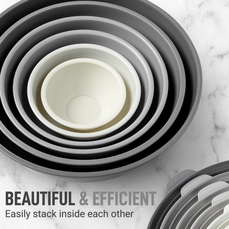 12 Piece Plastic Nesting Mixing Bowls with Lids