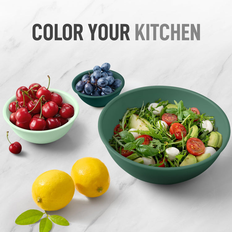 12 Piece Plastic Mixing Bowl Set