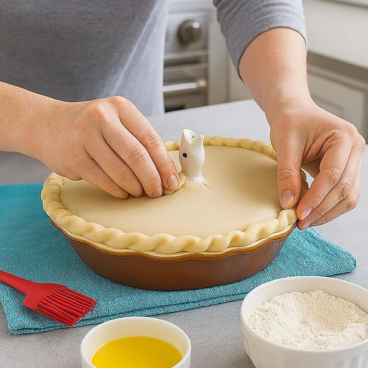 Mrs. Anderson’s Baking Pie Birds, Fine White Porcelain, Set of 2