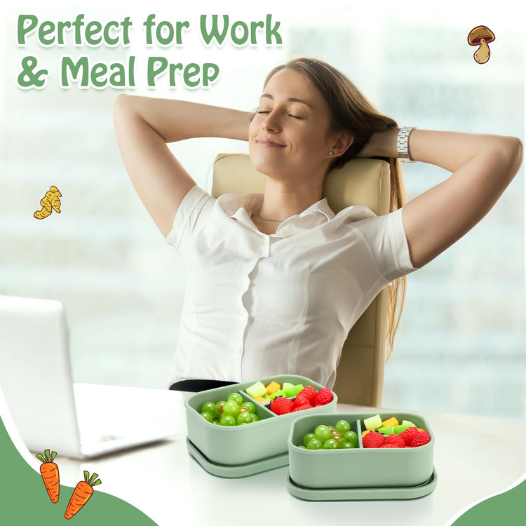 4 Pcs Silicone Bento Box (4 Count)