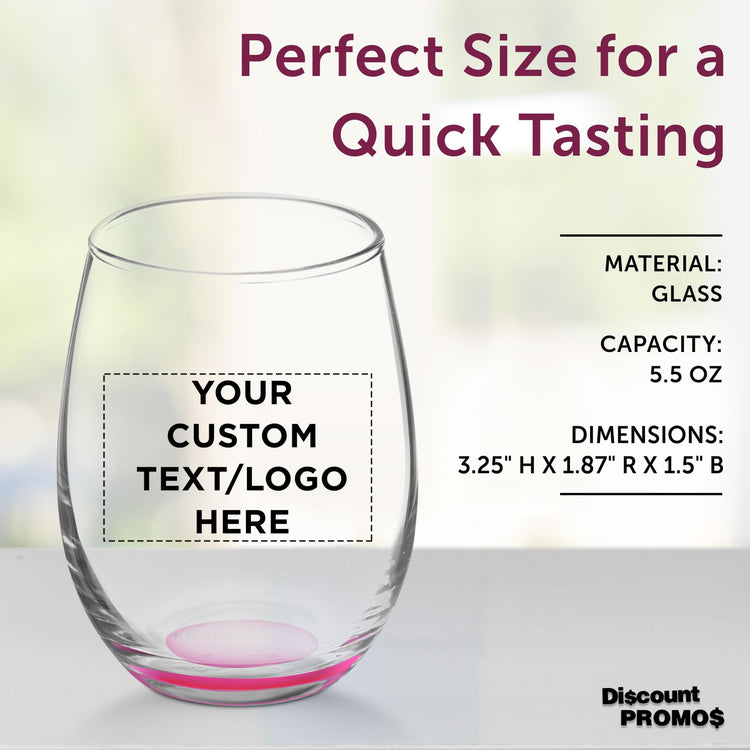 Custom Stemless Wine Glasses by ARC 5.5 oz Set of 12 (100 Count)