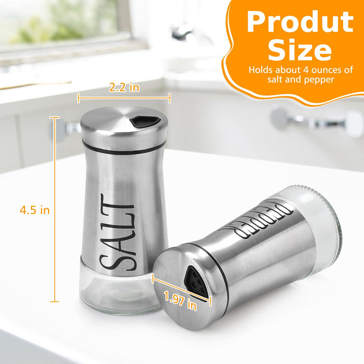 Salt and Pepper Shakers with Adjustable Pour Hole (2 Count)