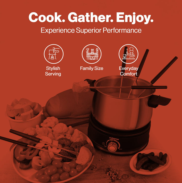 Arolla 10 Pieces Stainless Steel Electric Fondue Set