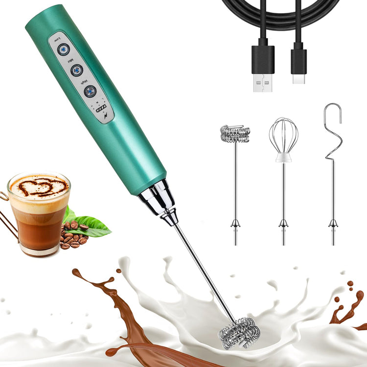 Green Milk Frother Wand for Coffee