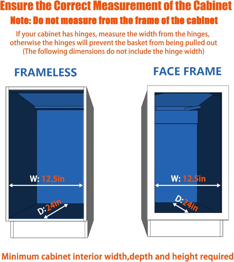 ROOMTEC Pull Out Cabinet Organizer, Cabinet Pull Out Shelves 11" W x 21" D, Heavy Duty Cabinet Drawers Slide Out Kitchen Cabinet Organizers Storage Shelf