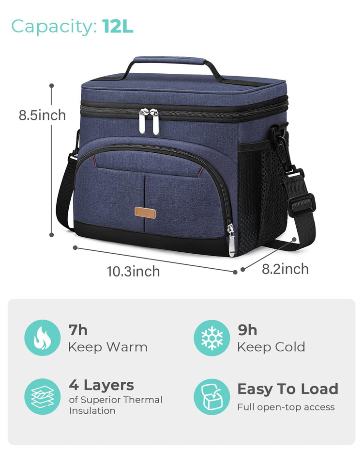 Lunch Box for Men Women Insulated Lunch Tote Cooler Bag Lunchbox