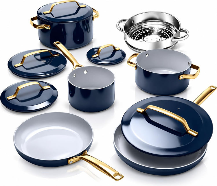 Modern 11 Pc Ceramic Cookware Set