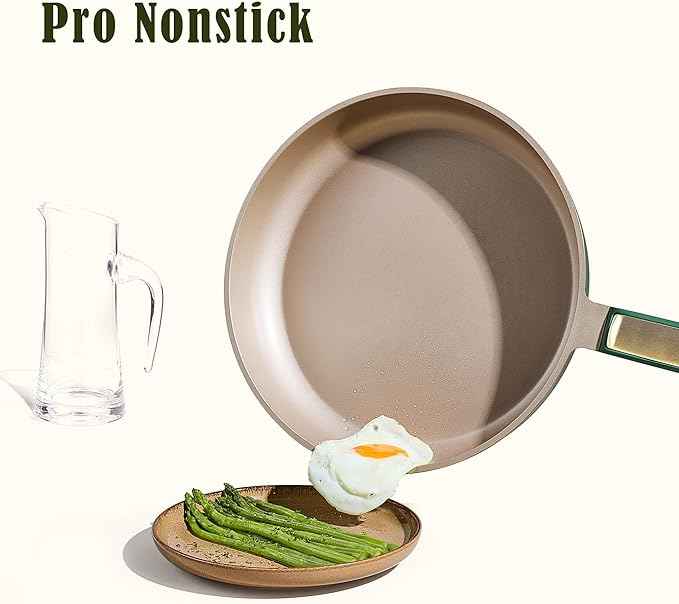 CAROTE Pots and Pans Set Non stick, 18pcs NonStick Kitchen Set Induction Cookware Non-toxic Cooking Set, Dishwasher/Oven Safe,Cookware Set,Green