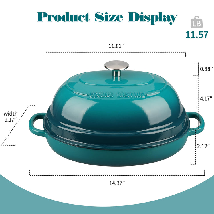 Enameled Oval Cast Iron Dutch Oven Pot with Lid
