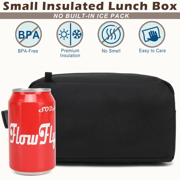 Small Insulated Lunch box Portable Soft Bag Mini Cooler Thermal Meal Tote Kit with Buckle for Work