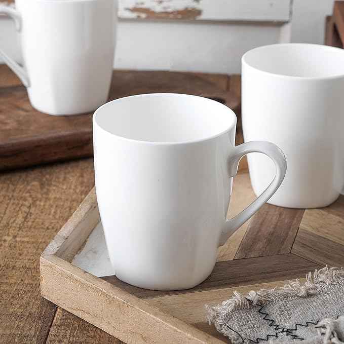 Stone Lain Bone China Soft Square 16 Piece Dinnerware Set, White