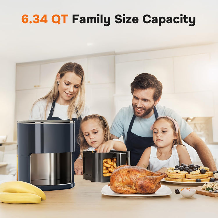 Air Fryer 6.34 QT Digital Airfryer with Visible Window