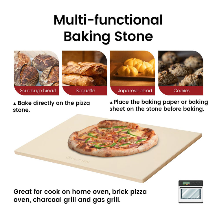 Pizza Stone Rectangular Extra Large 22" x 14" x 0.6" Pizza Stones for Oven Grill BBQ