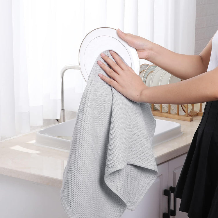 100% Cotton Waffle Weave Kitchen Dish Towels 12 (12 Count)