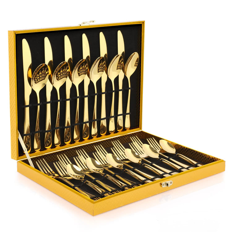 Gold Silverware Set (30 Count)