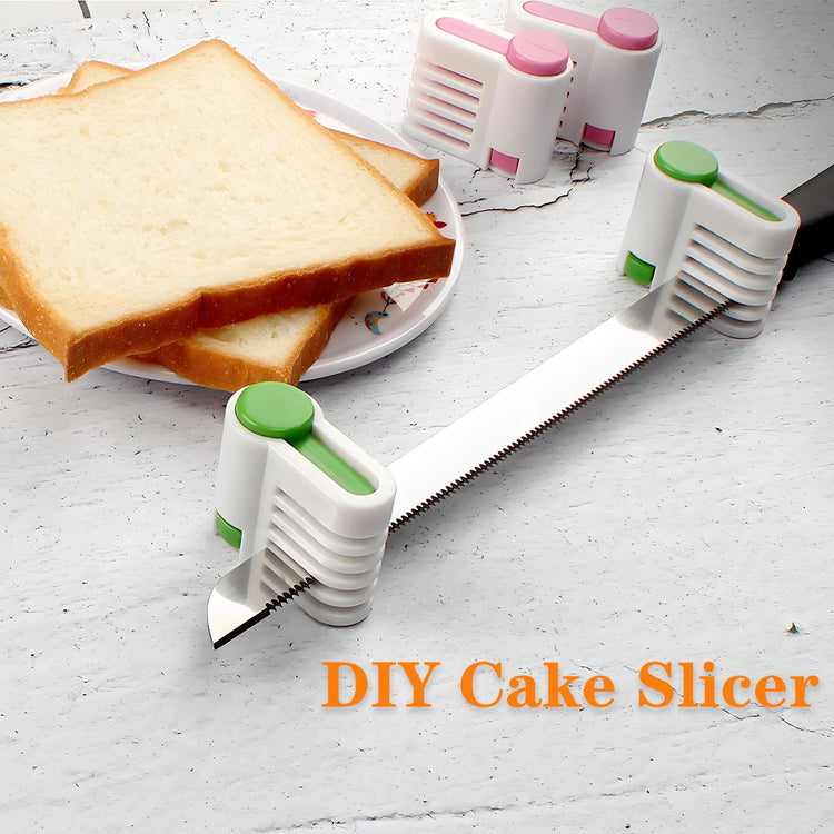 4PCS DIY Cake Slicer Cake Layer Slicer 5 Layers Cake Leveler Kitchen Fixing Tools for Bread Toast and Cakes