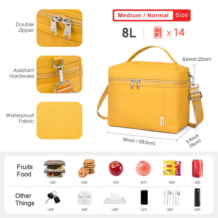 NOL 8L Insulated Lunch Bag for Women