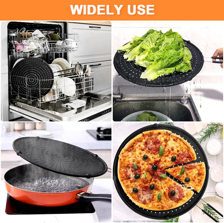 Splatter Screen for Frying Pan, Grease Splatter Guard, Heat-Resistant Splatter Guards for Frying, Silicone Splatter Guard for Everyday Cooking, Dishwasher Safe (16in×12in×0.5in)