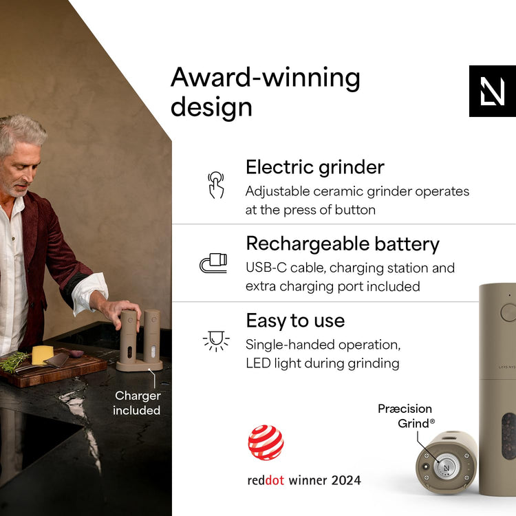 Electric Salt and Pepper Grinder Set