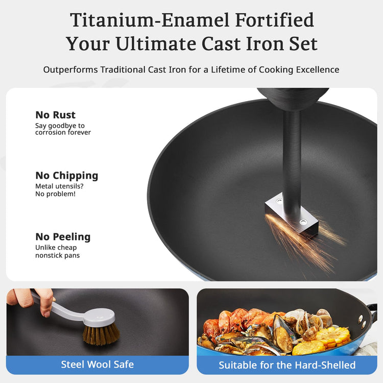 Enameled Cast Iron Skillets