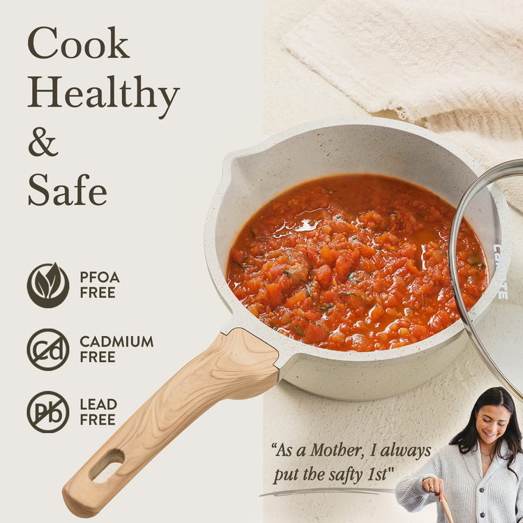Nonstick 1.5Qt & 3.0Qt Sauce Pan Sets with Lid (2 Count)