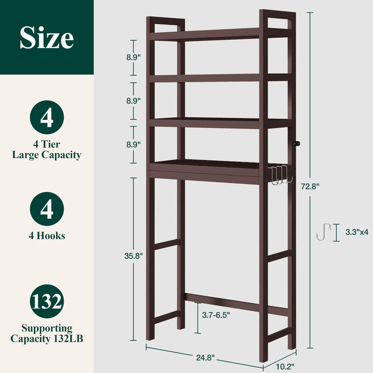 Bamboo Over The Toilet Storage Cabinet (4 Count)