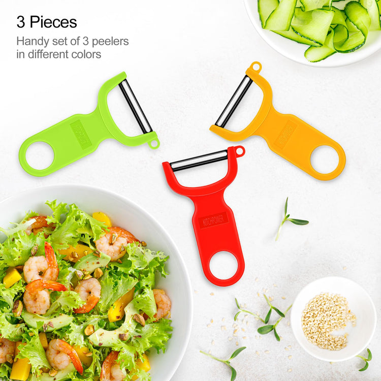 Original Vegetable Fruit Peeler Carbon Steel Blade 3 Pack Red (3 Count)