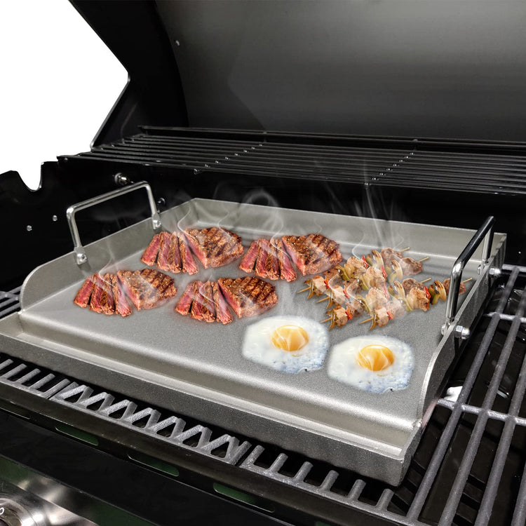 Cast Iron Griddle for Gas Grill Flat Top Griddle Insert for Outdoor Gas Grill