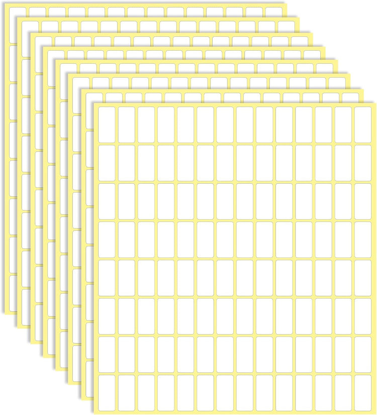 30 Sheets White Labels Stickers for Writing 10 X 20 mm Small Price Tags Blank Storage Container Stickers for Jars File Folders School Office Kitchen (3360 Labels)