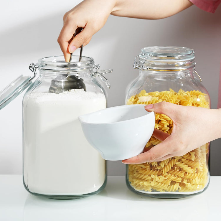 106oz Square Glass Jars with Airtight Lid (2 Count)